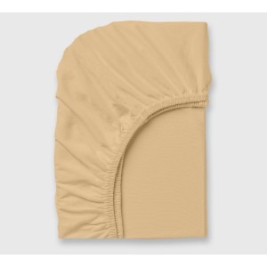 Памучен чаршаф с ластик 200х200 см. - Охра